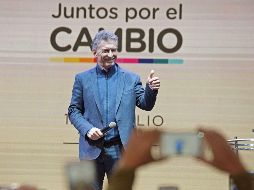 El presidente de Argentina, Mauricio Macri, participa en un acto electoral este viernes en la ciudad de Córdoba. EFE/Juntos por el Cambio