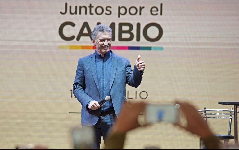 El presidente de Argentina, Mauricio Macri, participa en un acto electoral este viernes en la ciudad de Córdoba. EFE/Juntos por el Cambio