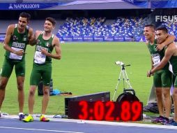 El conjunto azteca registró un tiempo de de 3:02.89. TWITTER / @CONADE