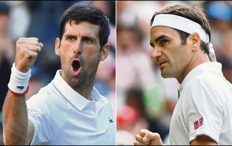 Novak Djokovic y Roger Federer, en busca de la gloria. AFP