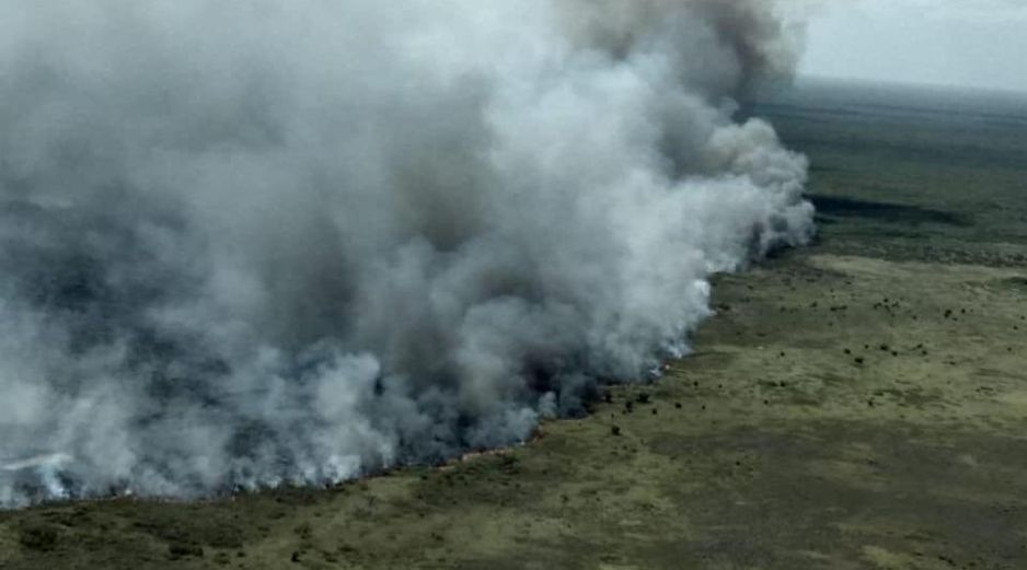 El incendio afectó Sian Ka'an, inscrita por la Unesco en la lista del patrimonio mundial de la humanidad. TWITTER@CONANP_mx/ARCHIVO