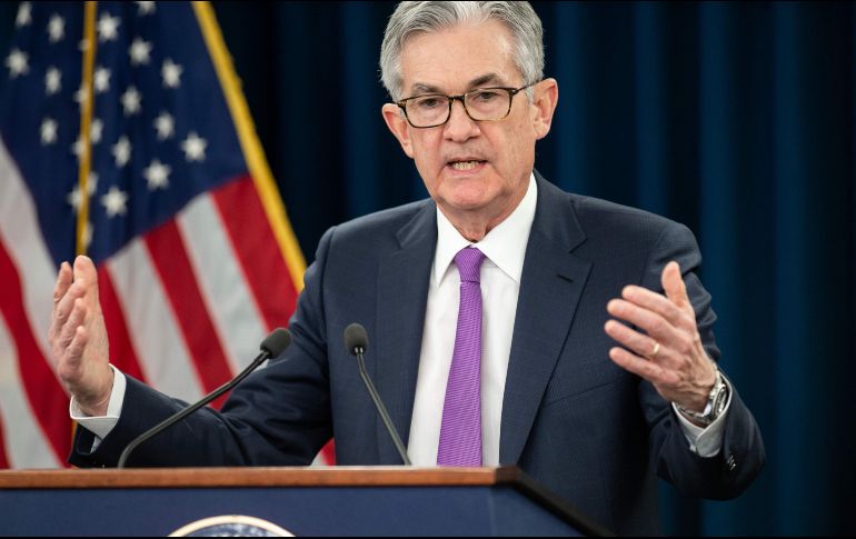 Jerome Powell enfatizó las preocupaciones de la Fed por un incremento en las incertidumbres por el panorama económico internacional. AFP/ARCHIVO
