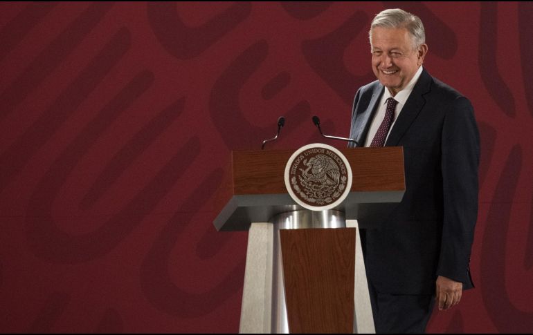 El Presidente Andrés Manuel López Obrador afirma que está al corriente con el pago de sus impuestos. NTX / A. Meléndez