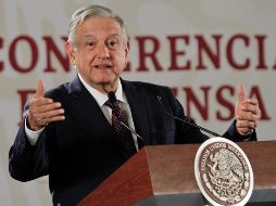 Durante su conferencia de prensa, López Obrador sostuvo que todas las denuncias que están en curso se van a continuar. NTX / J. Lira