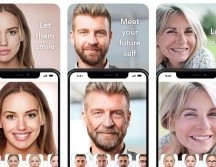 FaceApp ofrece varios filtros para editar el rostro, entre ellos el del envejecimiento facial (centro). FACEAPP