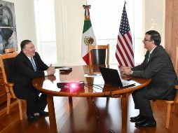 Mike pompeo, secretario de Estado de EU, se reunió con el canciller mexicano Marcelo Ebrard; trataron temas de migración, economía y seguridad. AFP/SRE