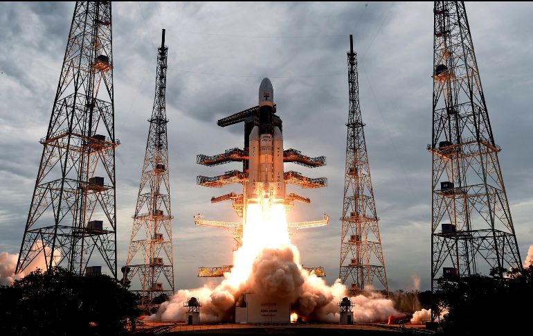 El cohete GSLV-MkIII-M1 fue lanzado desde el Centro Espacial Dhawan. AP / Indian Space Research Organization