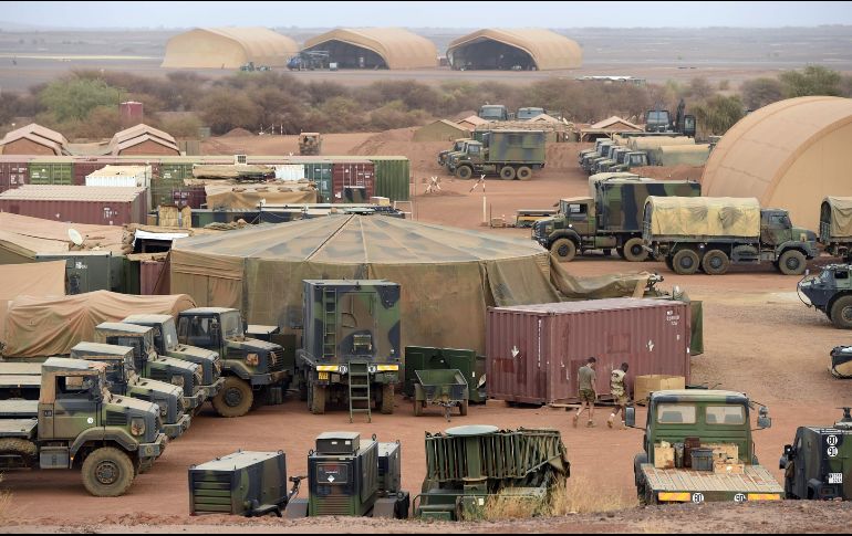 Vista general de la base militar francesa de Gao, cuyos elementos realizan misiones de patrullaje y protección. AFP/P. Desmazes
