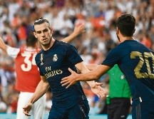 Envuelto en la polémica por su posible salida del Real Madrid, Gareth Bale no celebró su anotación ayer. AFP