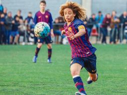 Xavi Simons, de 16 años, se formó en el Barcelona. AP