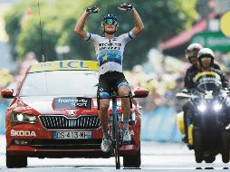 El italiano celebra su victoria en la jornada de ayer. EFE