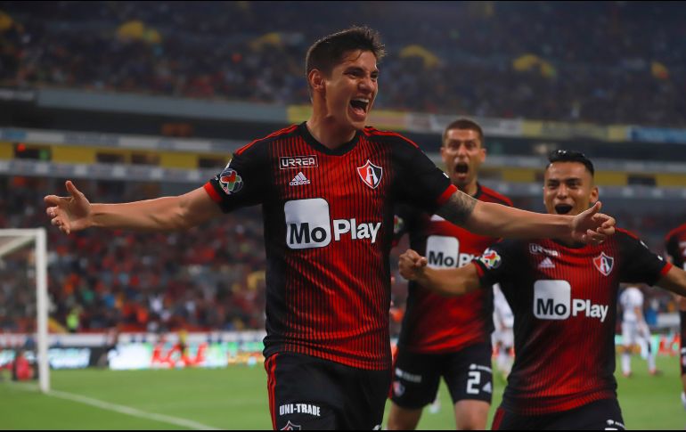 Edson Rivera celebra el gol con el que Atlas se impuso a Bravos la jornada pasada. IMAGO7/Archivo