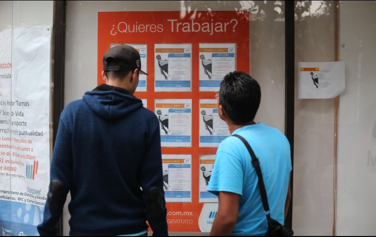 La tasa de desempleo en México cerró 2018 en 3.3 % de la población económicamente activa. EL INFORMADOR/ARCHIVO