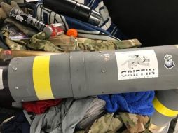 El lanzamisiles fue detectado dentro de una maleta documentada. Fue entregado a la policía estatal para su destrucción. AFP/Administración de Seguridad en el Transporte