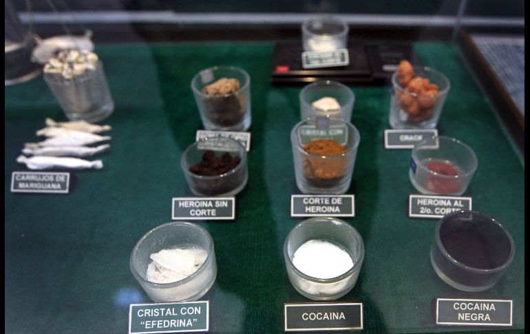 Muestras de diferentes tipos de drogas. Las instalaciones de la Secretaría de la Defensa Nacional en Ciudad de México albergan al museo.