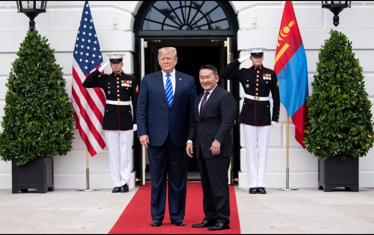 La visita de Battulga se produce luego de un viaje a Mongolia por parte del asesor de seguridad nacional de Trump, John Bolton. AFP/S. Loeb
