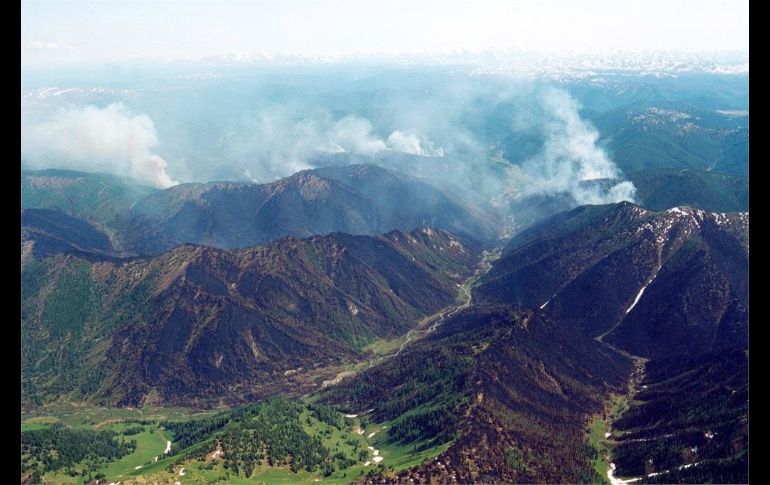 Un incendio en Taiga, en la región Krasnoyarsk.