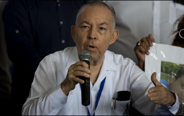 El académico y antiguo embajador en Estados Unidos Carlos Tünnermannun, miembro de la Alianza Cívica por la Justicia y la Democracia, participa de una conferencia de prensa en Managua. EFE/J. Torres