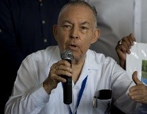 El académico y antiguo embajador en Estados Unidos Carlos Tünnermannun, miembro de la Alianza Cívica por la Justicia y la Democracia, participa de una conferencia de prensa en Managua. EFE/J. Torres