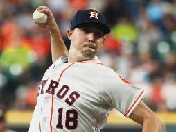 Aarón Sánchez vistió por primera vez la franela de los Astros y lució en la victoria de su equipo. AFP