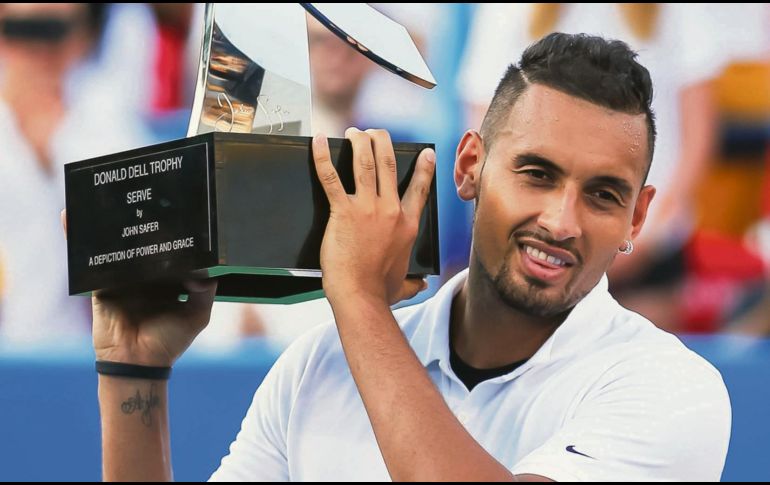 Tras coronarse en el torneo de Washington, Kyrgios subió del sitio 52 al 27 del mundo. EFE / E. Lesser