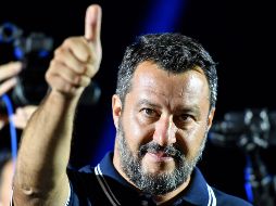 Matteo Salvini acude a un mitin en Mola di Bari. El ministro del Interior quiere ser el próximo primer ministro de Italia. AFP/A. Pizzoli
