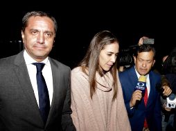 Mariana Moguel Robles se ve al término de la declaración de su madre en los juzgados del Reclusorio Sur. NTX/A. Guzmán