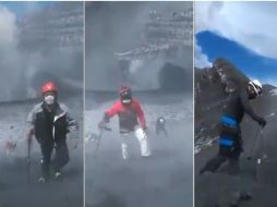 Captan en video a alpinistas dentro del cráter del Popocatépetl