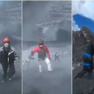Captan en video a alpinistas dentro del cráter del Popocatépetl