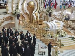 Durante la celebración lució sola la silla del dirigente de La Luz del Mundo, Naasón Joaquín García, en presión preventiva por acusaciones de delitos sexuales. EL INFORMADOR/R. Bobadilla