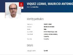 Desde el 19 de febrero pesaba sobre Víquez una orden de captura internacional. ESPECIAL/www.interpol.int