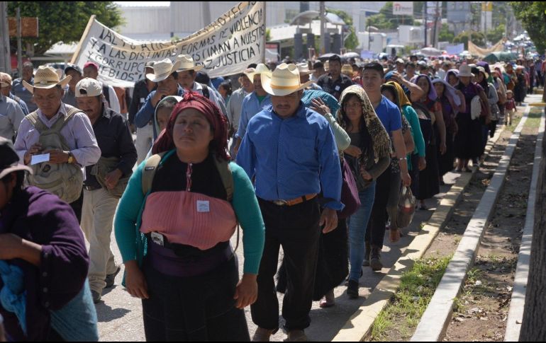 Los peregrinos que llegaron de San Cristóbal de las Casas rechazaron la imposición de la militarización a través de la Guardia Nacional, que es utilizada como 