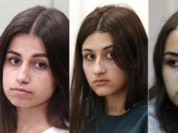 Angelina, a la izquierda, tenía 18 años cuando mató a su padre, Maria, en el centro, tenía 17 y Krestina 19 años. GETTY IMAGES