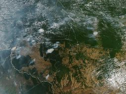 Vista satelital de incendios en los estados de Amazonas, Para, Mato Grosso y Rondoni el pasado 11 de agosto. AFP/NASA/ARCHIVO