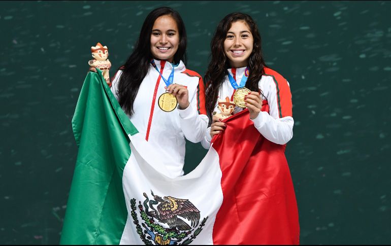 Laura Puentes (izquierda) se coronó campeona panamericana de dobles al lado de Dulce Figueroa (derecha). IMAGO7/S. Bautista