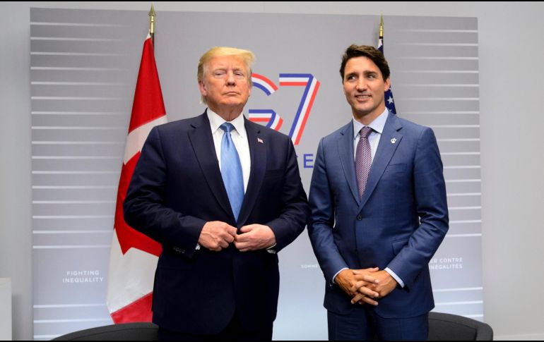 Donald Trump y Justin Trudeau mantiene la reunión bilateral al margen de la cumbre del Grupo de los Siete (G7), en Francia.   AP /  S. Kilpatrick