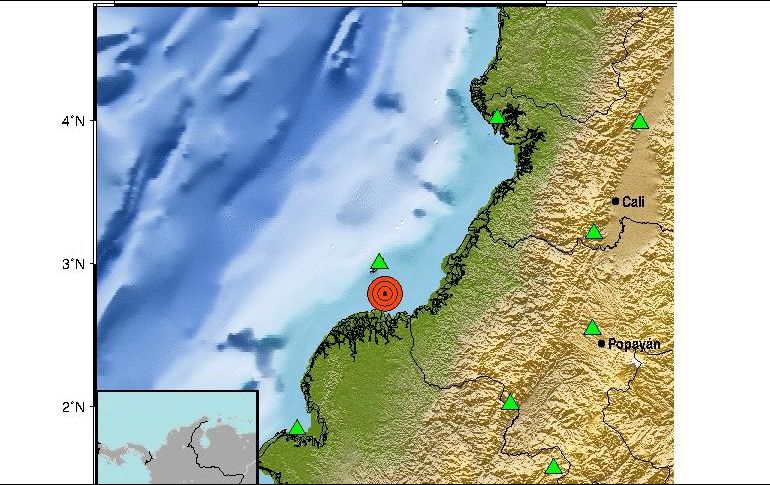 El epicentro del sismo fue localizado al noroeste del municipio de Guapi. TWITTER / @sgcol