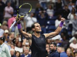Rafael Nadal celebra tras eliminar a John Millman en su primer encuentro en el Abierto de Estados Unidos. AFP