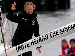 La activista sueca Greta Thunberg a su llegada a Nueva York. AFP/K. Betancur