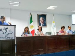 El titular de la CEDH Tabasco, Pedro Calcáneo Argüelles (i), mencionó que se recibieron 504 opiniones ciudadanas en la consulta pública estatal. TWITTER/@SIPINNA_MX