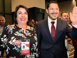 Sesión plenaria de la bancada de Morena en la Cámara de Diputados; el evento fue presidido por el senador Martí Batres y por la senadora Antares Guadalupe Vázquez. NTX/J. Lita