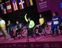 Mayra Hernández durante la ceremonia de premiación de los Juegos Parapanamericanos de Lima 2019. ESPECIAL/CONADE