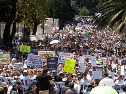 La manifestación avanzó desde el Ángel de la Independencia por el Paseo de la Reforma. NTX/A. Meléndez