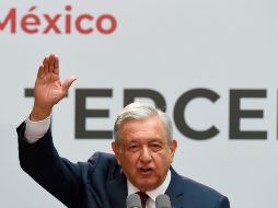 El Presidente López Obrador dio su discurso en Palacio Nacional de Ciudad de México. AFP/A. Estrella