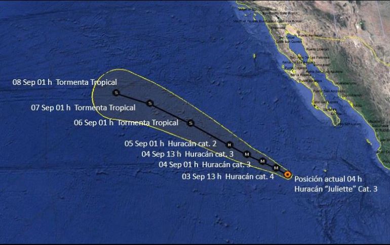 Se estima que el huracán alcanzará la categoría 4. ESPECIAL/SMN/Conagua
