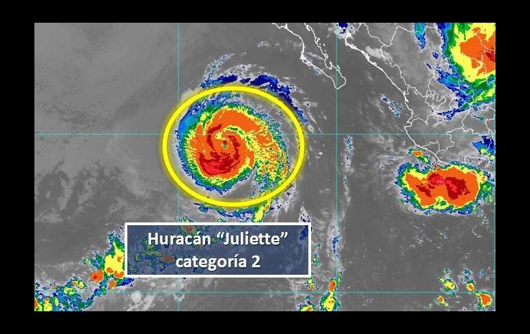 Se estima que el huracán perderá más fuerza y se degradará a categoría 1 mañana. ESPECIAL/SMN