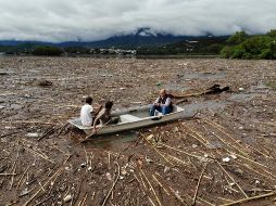 La  Presa La Boca presenta una gran acumulación de basura, ramas y botes de plástico. NTX/C. Maldonado