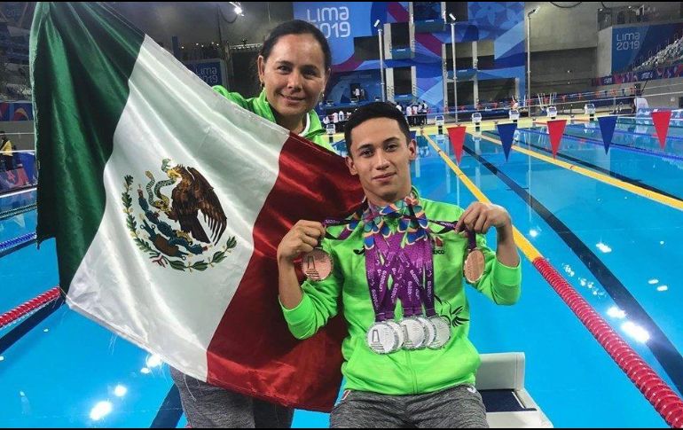 Los nadadores Haidee Aceves, José Arnulfo Castorena, Pedro Rangel y Marcos Zárate (foto), quienes recientemente subieron al podio en los pasados Juegos Parapanamericanos de Lima 2019, buscarán medallas ahora en Europa. TWITTER / @codejalisco