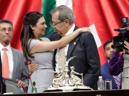 La diputada Laura Rojas, del PAN, fue elegida como la nueva presidenta de la Cámara de Diputados, poco antes de que expirara el plazo para nombrar al sustituto de Porfirio Muñoz Ledo. SUN/I. Stephens