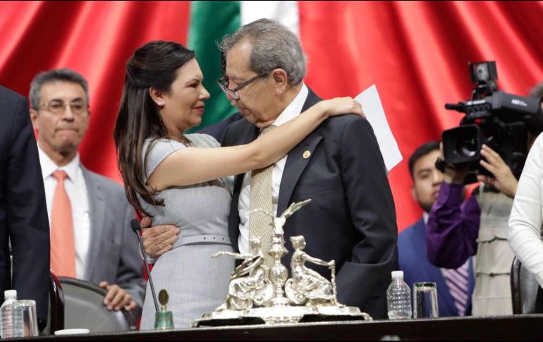 La diputada Laura Rojas, del PAN, fue elegida como la nueva presidenta de la Cámara de Diputados, poco antes de que expirara el plazo para nombrar al sustituto de Porfirio Muñoz Ledo. SUN/I. Stephens